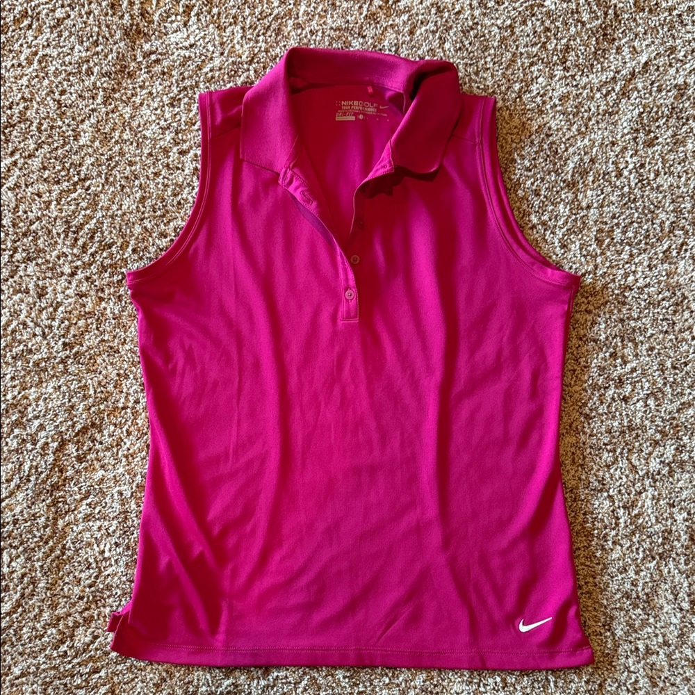 Nike Women's Fuchsia Sleeveless Polo Tank